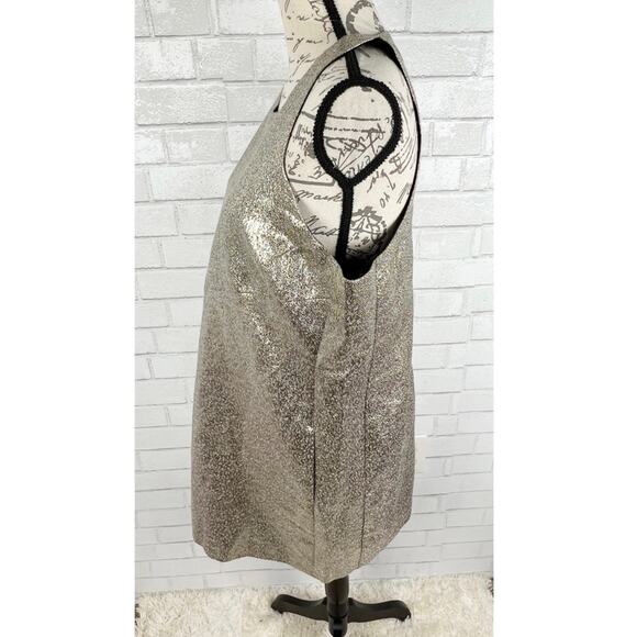 1. State Gold Metallic Jacquard Mini Dress Size Large - Picture 7 of 9